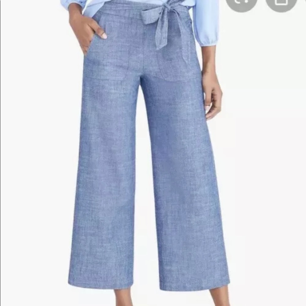J. Crew Women’s Chambray tie-waist pant Size 6